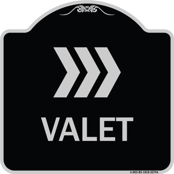 Signmission Valet Right Arrow Heavy-Gauge Aluminum Architectural Sign, 18" x 18", BS-1818-22744 A-DES-BS-1818-22744 - main